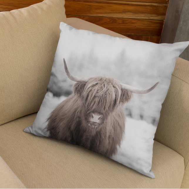 Highland Cow Scotland Rustic Farm Cushion (Creator Uploaded)