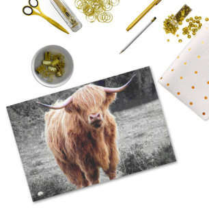 Highland Cow Scotland Rustic  Tissue Paper