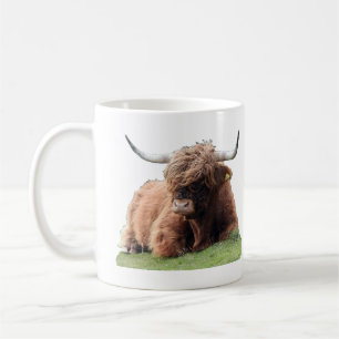 Highland Cow Scottish Highlands Farm Scene Art Coffee Mug