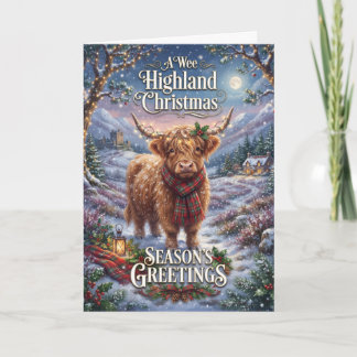 Highland Cow Season Greetings Christmas Card