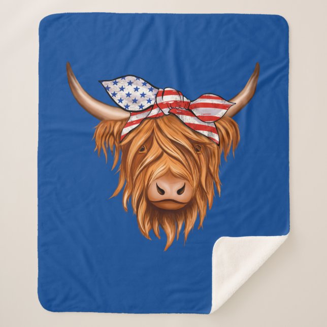 Highland Cow Sherpa Blanket (Front)