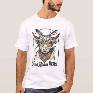 Highland Cow Shirt Free Spirit Vintage Engraving A