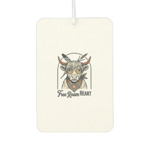 Highland Cow Shirt Free Spirit Vintage Engraving A Car Air Freshener