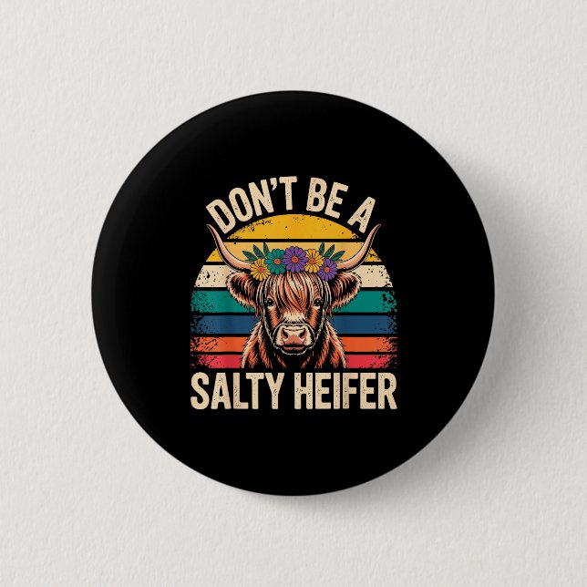 Highland Cow Shirt Funny Men Women  6 Cm Round Badge (Front)