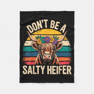 Highland Cow Shirt Funny Men Women  Fleece Blanket