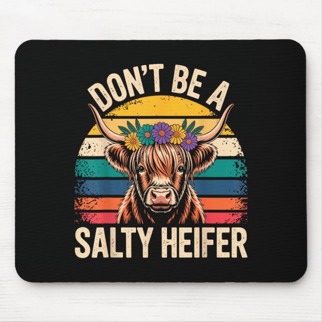 Highland Cow Shirt Funny Men Women  Mouse Mat (Front)