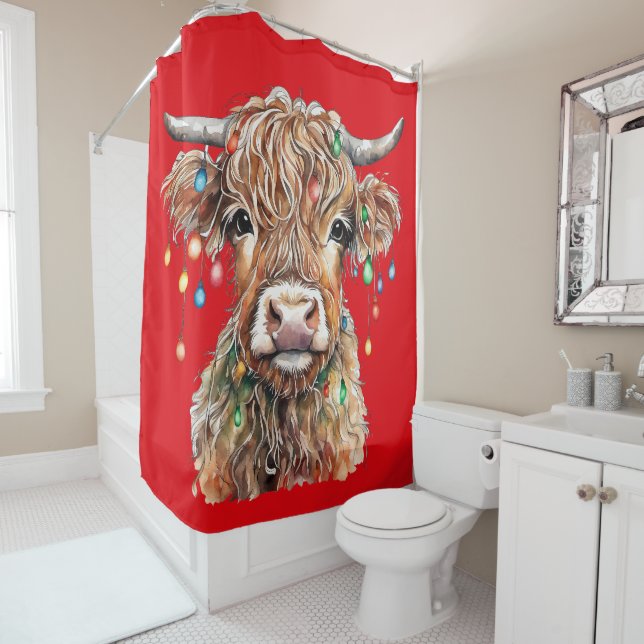 Highland Cow Shower Curtain (In Situ)
