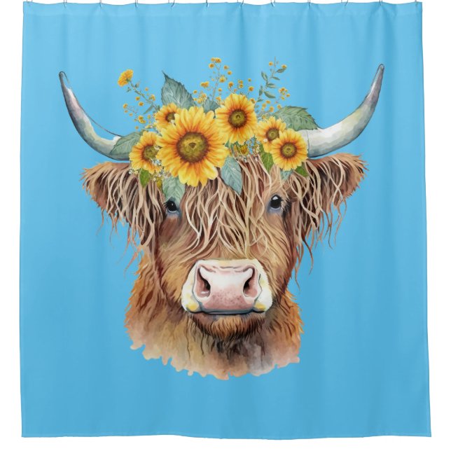 Highland Cow Shower Curtain (Front)