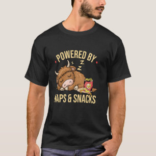 Highland Cow Sleeping Pyjamas Powered By Naps And T-Shirt