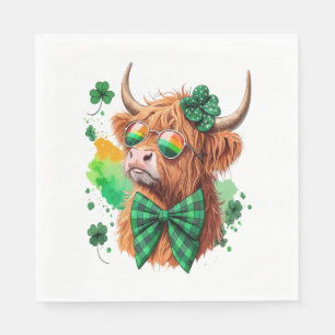 Highland Cow St Patrick’s , Lucky Cow Napkin