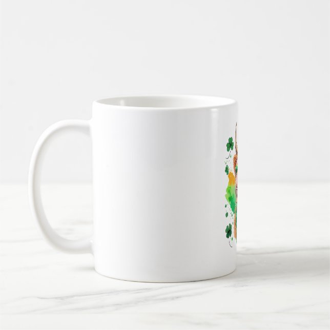 Highland Cow St Patrick�s Png, Lucky Cow Coffee Mug (Left)