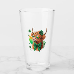 Highland Cow St Patrick�s Png, Lucky Cow Glass