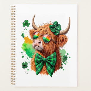 Highland Cow St Patrick�s Png, Lucky Cow Planner
