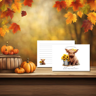 Highland Cow Sunflower Bucket Card