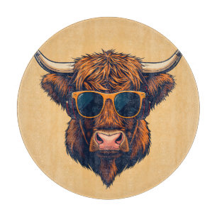 Highland Cow Sunglasses Funky Scottish  Cutting Board