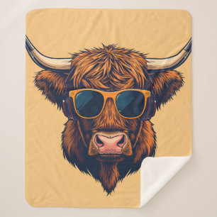 Highland Cow Sunglasses Funky Scottish Sherpa Blanket