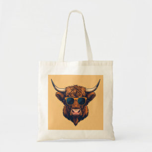 Highland Cow Sunglasses Tote Bag   Funky Scottish 
