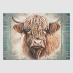 Highland Cow Tartan Clan Watercolor Tissue Paper