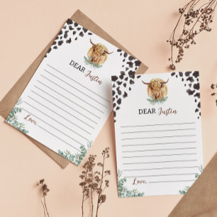 Highland Cow Time Capsule Note Message Card