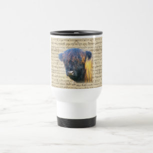 Highland cow travel mug