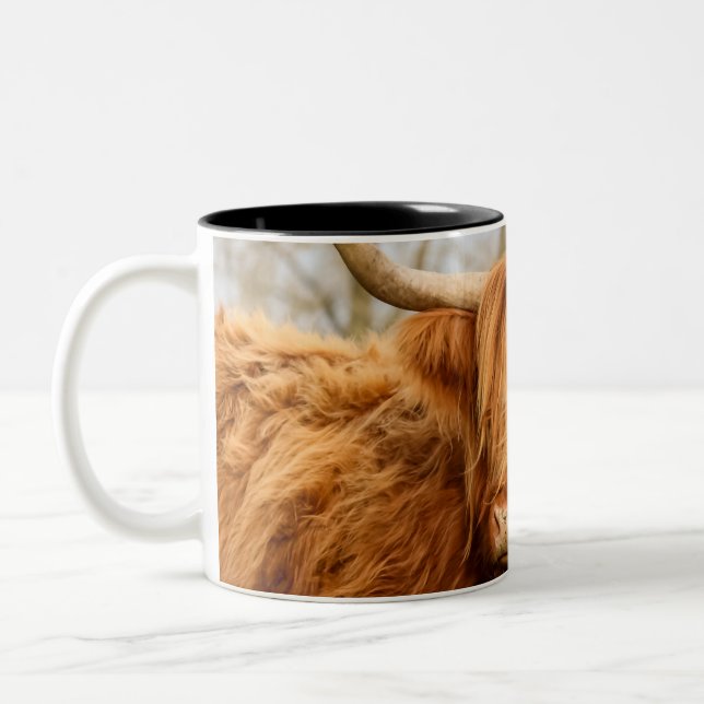 Highland cow Two Tone Mug (Left)