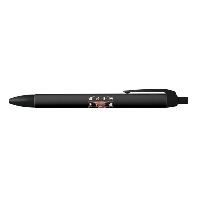 Highland Cow Ugly Christmas Black Ink Pen (Top)