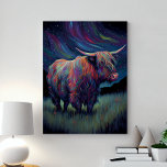 Highland Cow Under the Stars Canvas Print<br><div class="desc">Add a touch of whimsy and wonder to your home with this vibrant canvas print. Featuring a colorful highland cow grazing peacefully under a starry night sky, this artwork captures the beauty and serenity of nature. Perfect for adding a touch of rustic charm to your living room, bedroom, or any...</div>