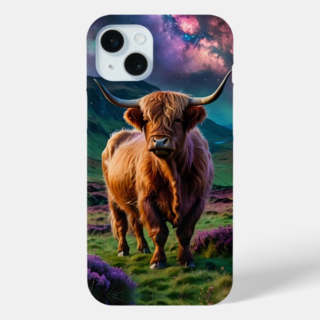 Highland Cow Under The stars Case-Mate iPhone Case (Back)