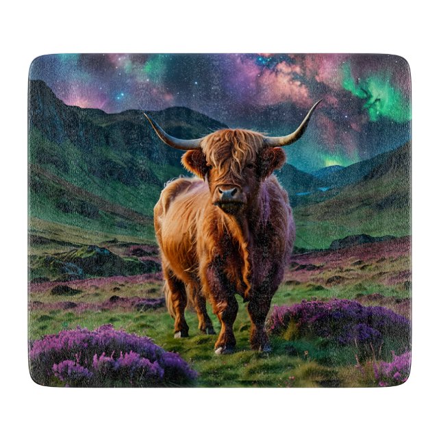 Highland Cow Under The Stars Cutting Board (Front)