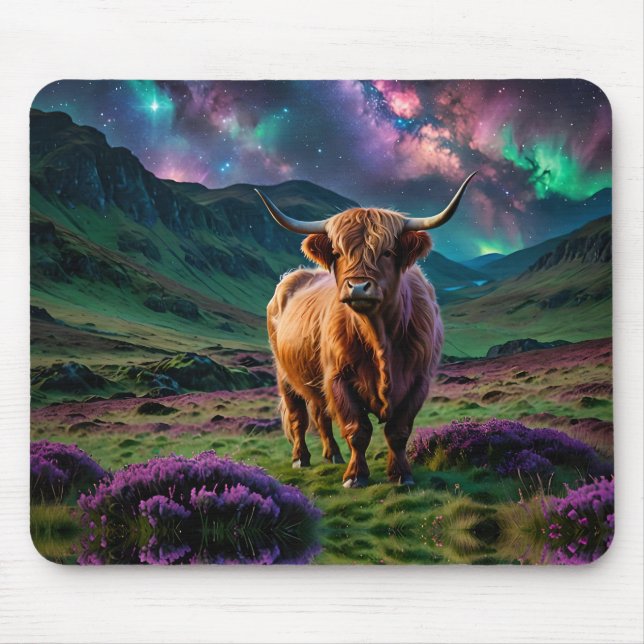 Highland Cow Under The Stars Mouse Mat (Front)