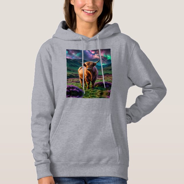 Highland Cow Under The Stars Tri-Blend Shirt (Front)