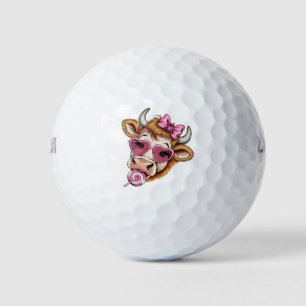 Highland Cow Valentine Coquette Valentine's Day Golf Balls