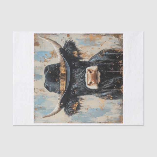 Highland Cow Vibes1 Tissue Paper (Front)