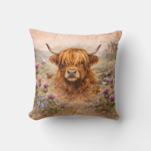 Highland Cow - Watercolour Animals Cushion