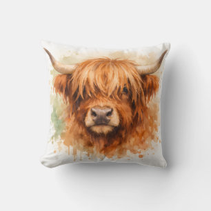 Highland Cow - Watercolour Animals Cushion