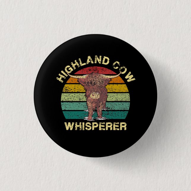 Highland Cow Whisperer 3 Cm Round Badge (Front)