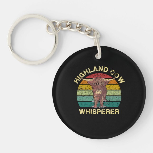 Highland Cow Whisperer Key Ring (Front)