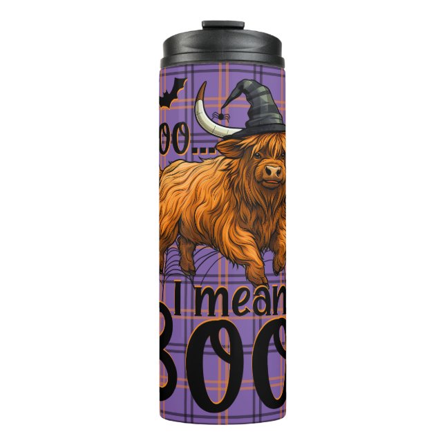Highland Cow Witch  Thermal Tumbler (Front)