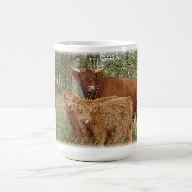 Highland Cow with Calves Coffee Mug (Center)