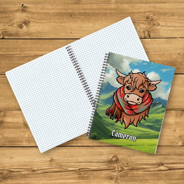 Highland Cow with Cameron Tartan Scarf Notebook (Creator Uploaded)