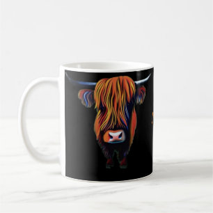 Highland cow with editable name coffee mug