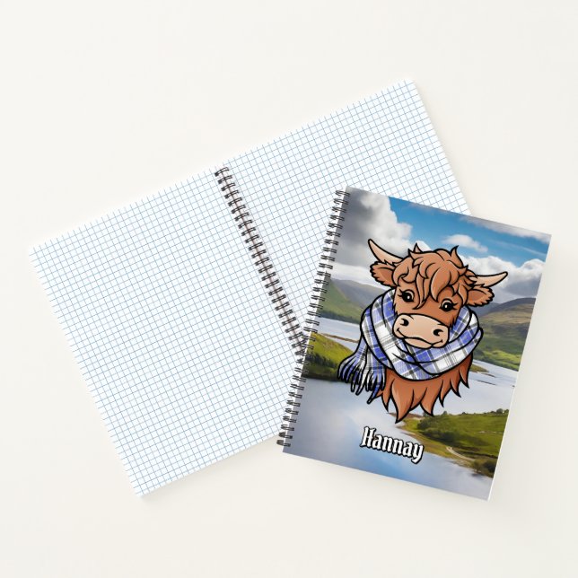 Highland Cow with Hannay Tartan Scarf Notebook (Inside)