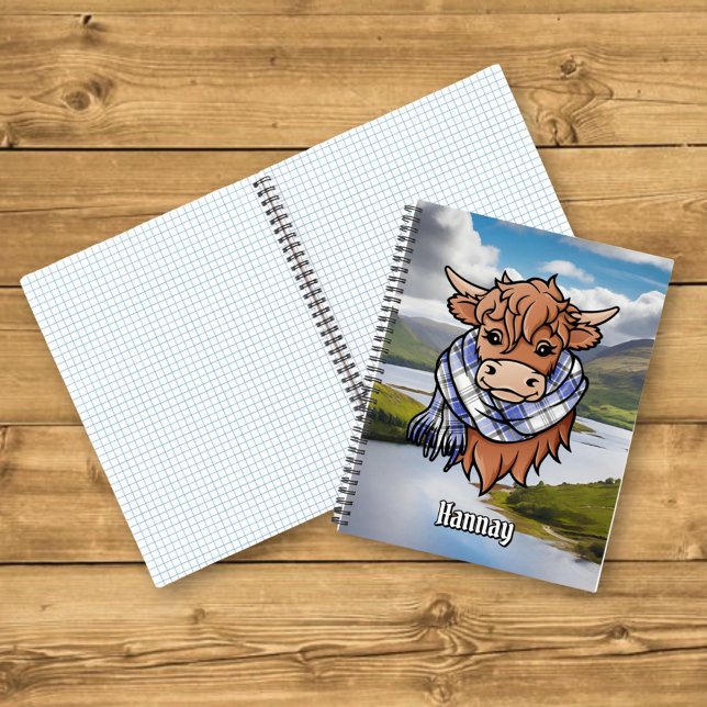 Highland Cow with Hannay Tartan Scarf Notebook (Creator Uploaded)
