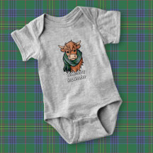 Highland Cow with Kennedy Tartan Scarf