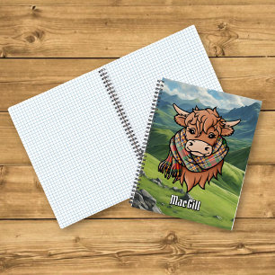 Highland Cow with MacGill Tartan Scarf Notebook
