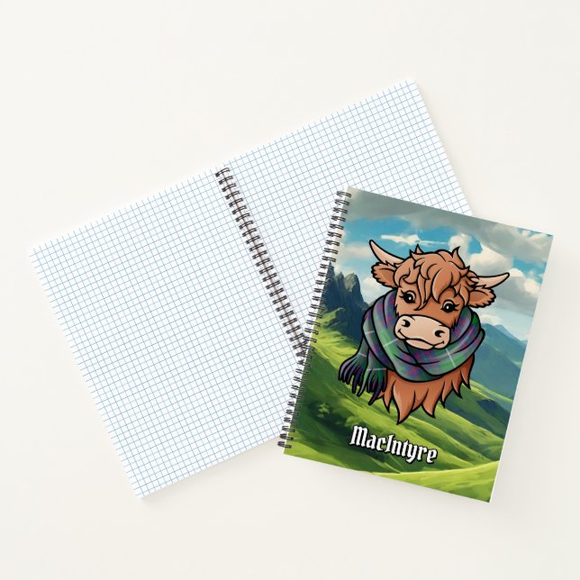 Highland Cow with MacIntyre Tartan Scarf Notebook (Inside)