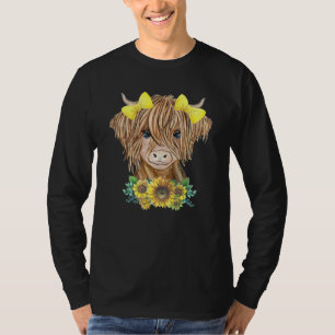Highland Cow With Sunflowers T-Shirt