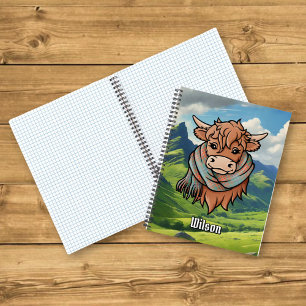 Highland Cow with Wilson Ancient Tartan Scarf Notebook