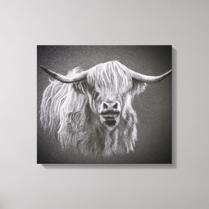 Highland Cow Wrapped Canvas Print