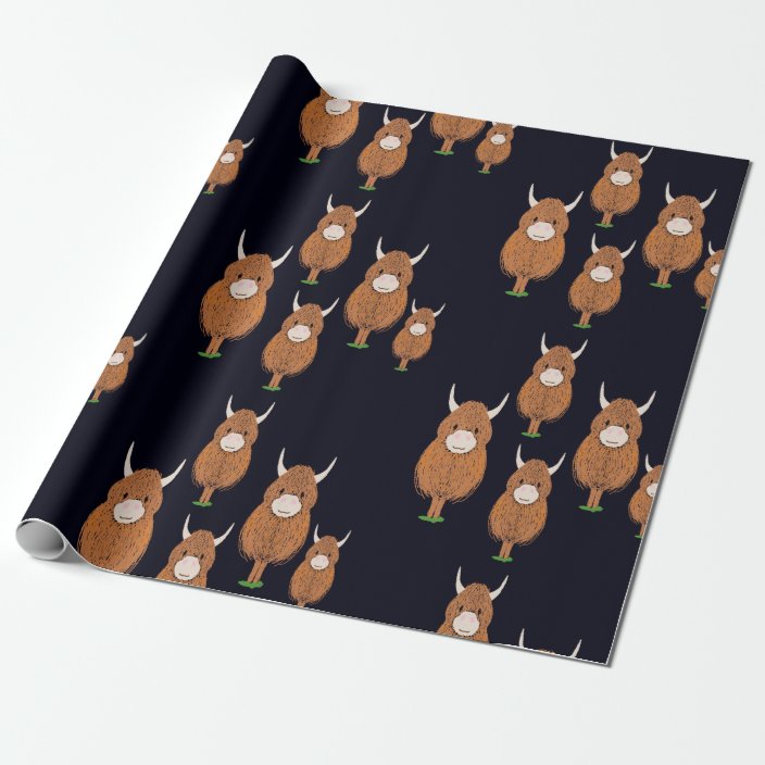 Highland cow wrapping paper Zazzle.co.uk